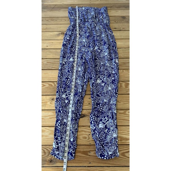 Lilly Pulitzer Patterned Strapless Jumpsuit Size Medium Women’s Blue - Picture 6 of 9